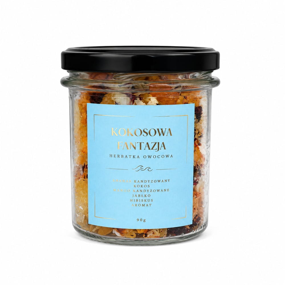 Herbata kokosowa to wysokiej jakości produkt o intensywnym aromacie i charakterystycznym, egzotycznym smaku. Po zaparzeniu tworzy napar o pięknym zapachu, który doskonale smakuje zarówno na ciepło, jak i na zimno.