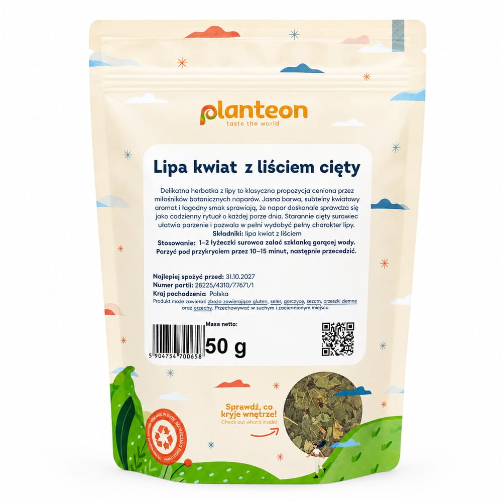 Lipa kwiat z liściem cięty to wysokiej jakości susz roślinny, ceniony za swój delikatny, kwiatowy aromat oraz łagodny smak. To klasyczny wybór dla osób, które cenią naturalne napary ziołowe i tradycyjne receptury wykorzystywane od pokoleń.