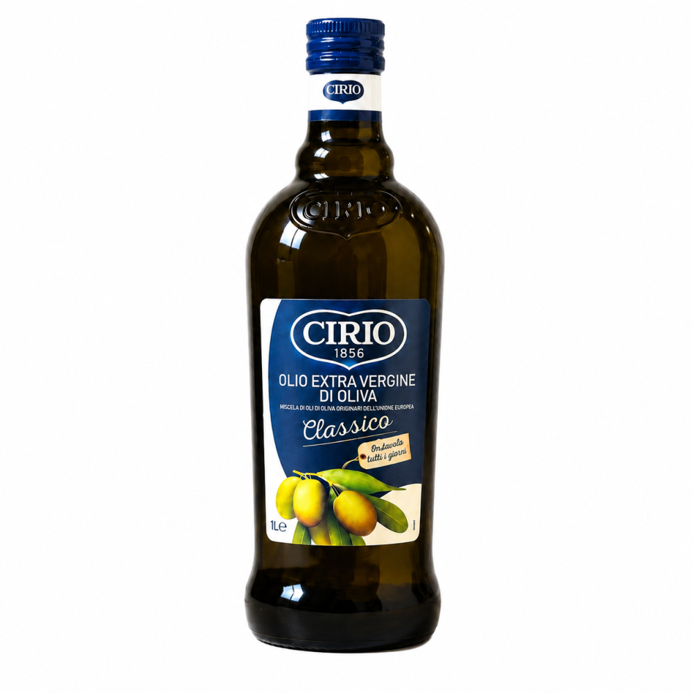 Cirio Olio Extra Vergine di Oliva Classico 1L to wysokiej jakości oliwa z oliwek extra virgin, idealna do codziennego użytku w kuchni. Charakteryzuje się delikatnym, harmonijnym smakiem oraz przyjemnym aromatem.