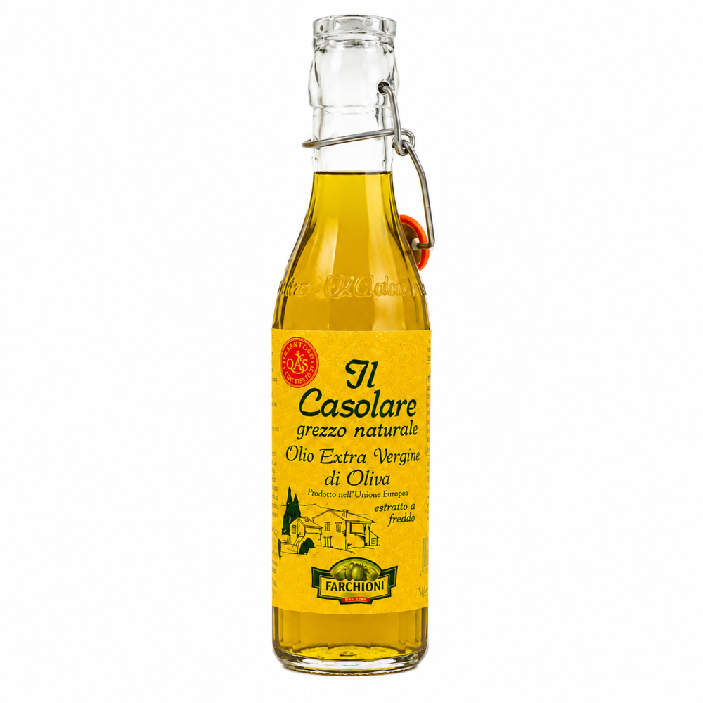 Il Casolare Grezzo Naturale Oliwa Extra Virgin 1L to wysokiej jakości włoska oliwa z oliwek z pierwszego tłoczenia na zimno, wyróżniająca się naturalnym smakiem i delikatnym owocowym aromatem. Doskonale sprawdza się do sałatek, makaronów