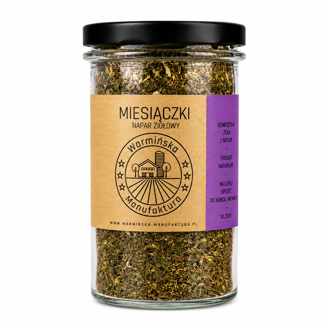 Miesiączki – napar ziołowy Warmińskiej Manufaktury to starannie przygotowana mieszanka naturalnych ziół o wyjątkowym aromacie i delikatnym smaku.