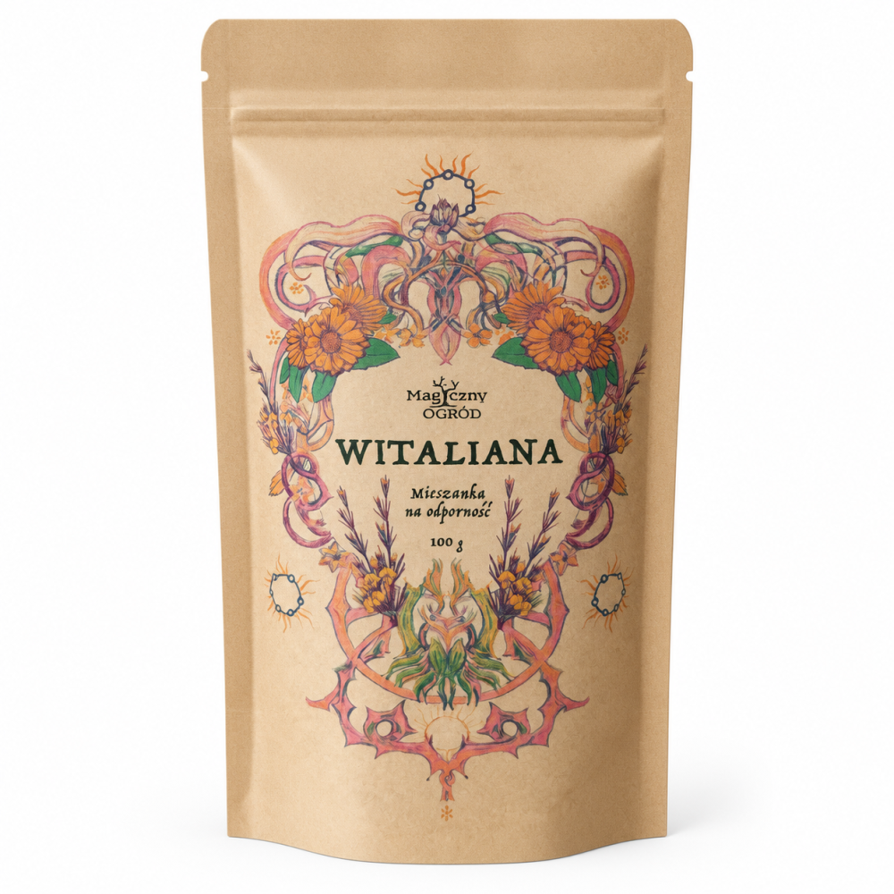 Witaliana Magiczny Ogród 100 g – aromatyczna mieszanka ziołowa do przygotowania naparu. Naturalny wybór do codziennej diety i domowej ziołowej spiżarni.