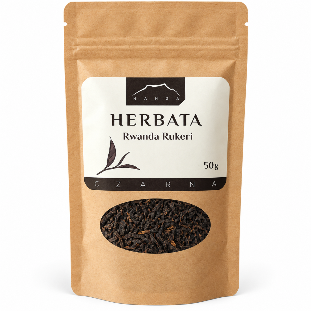Herbata czarna Rwanda Rukeri Nanga 50 g – aromatyczna herbata liściasta z Rwandy o wyrazistym smaku i głębokim aromacie. Idealna na co dzień.