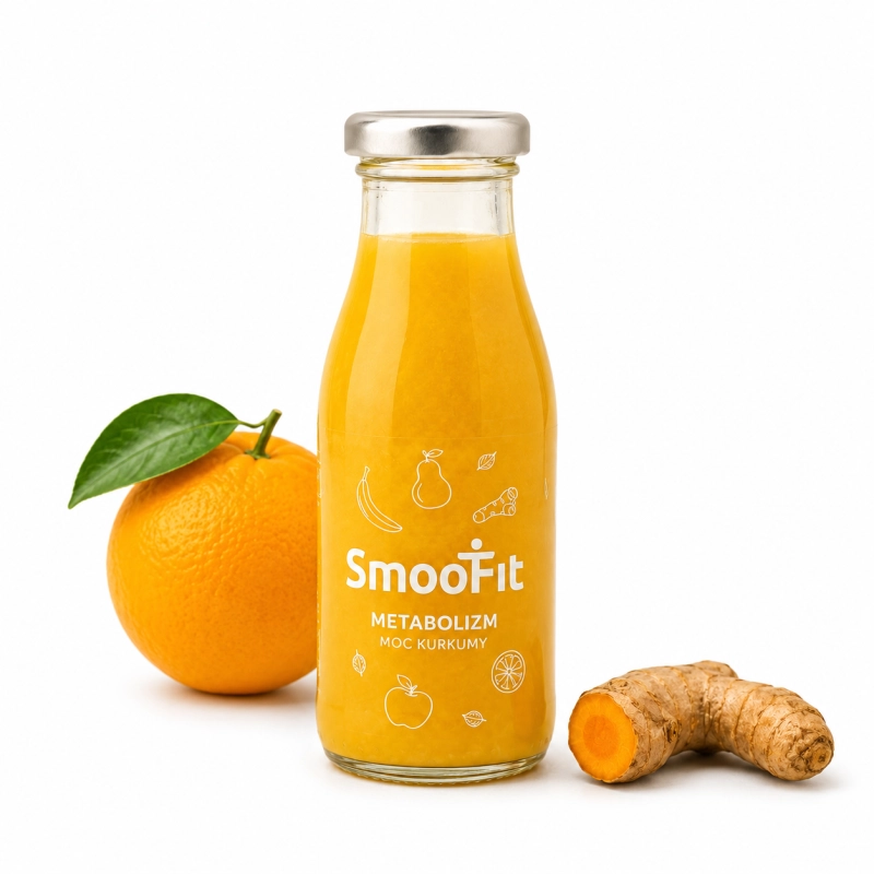 smoofit metabolizm, kurkuma, imbir, agrest, gruszka, banan, jabłko, 250ml