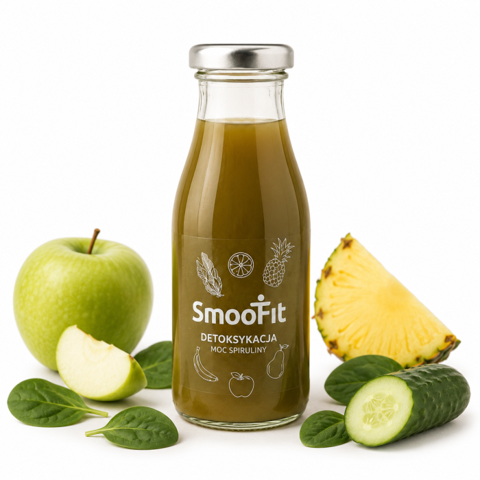 smoofit detoksykacja, spirualna, ananas, banan, gruska, jabłko, 250 ml