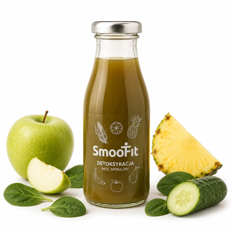 smoofit detoksykacja, spirualna, ananas, banan, gruska, jabłko, 250 ml