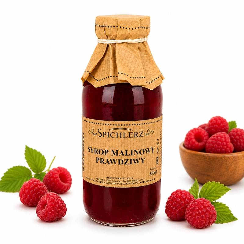 spichlerz, syrop malinowy naturalny, 330 ml