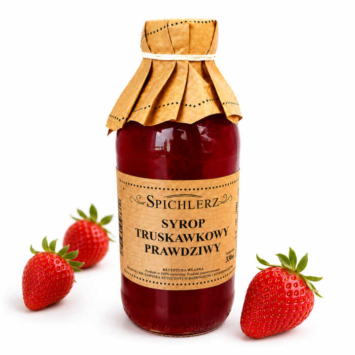 spichlerz syrop naturalny truskawkowy, butelka 330 ml