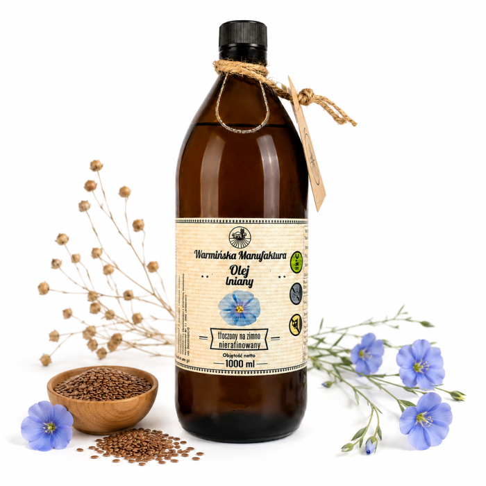 warmińska manufaktura olej lniany, butelka 500 ml