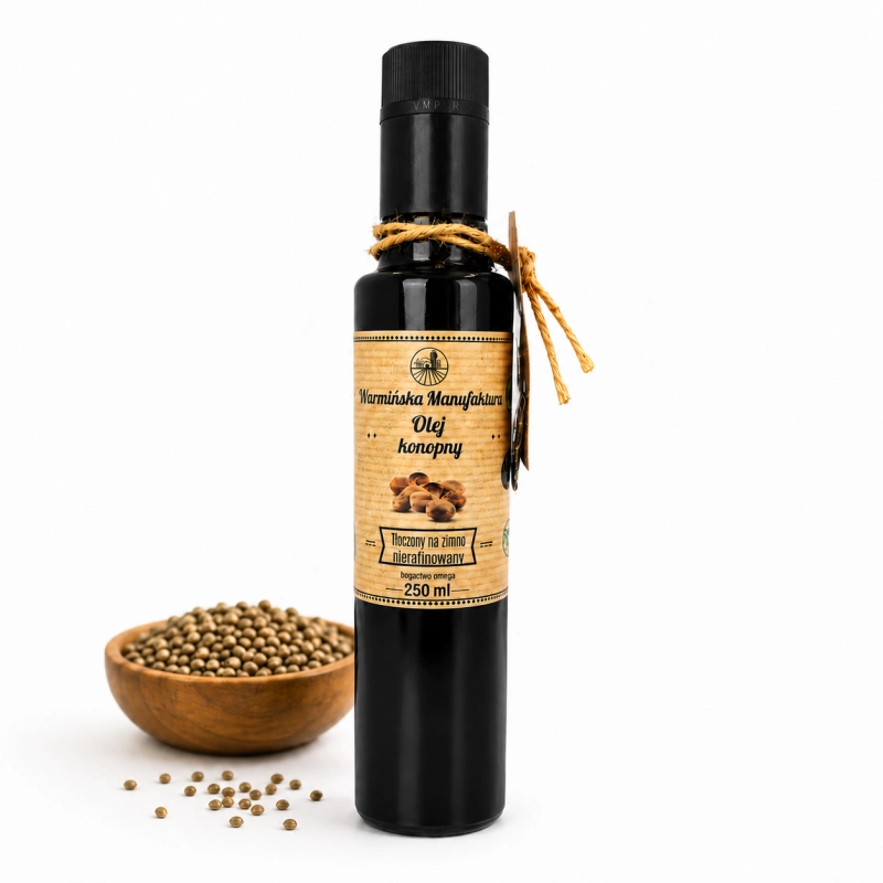 warmińska manufaktura olej konopny, butelka 250 ml