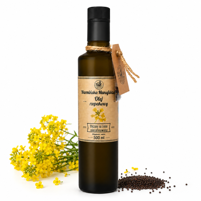 warmińska manufaktura olej rzepakowy, butelka 500 ml
