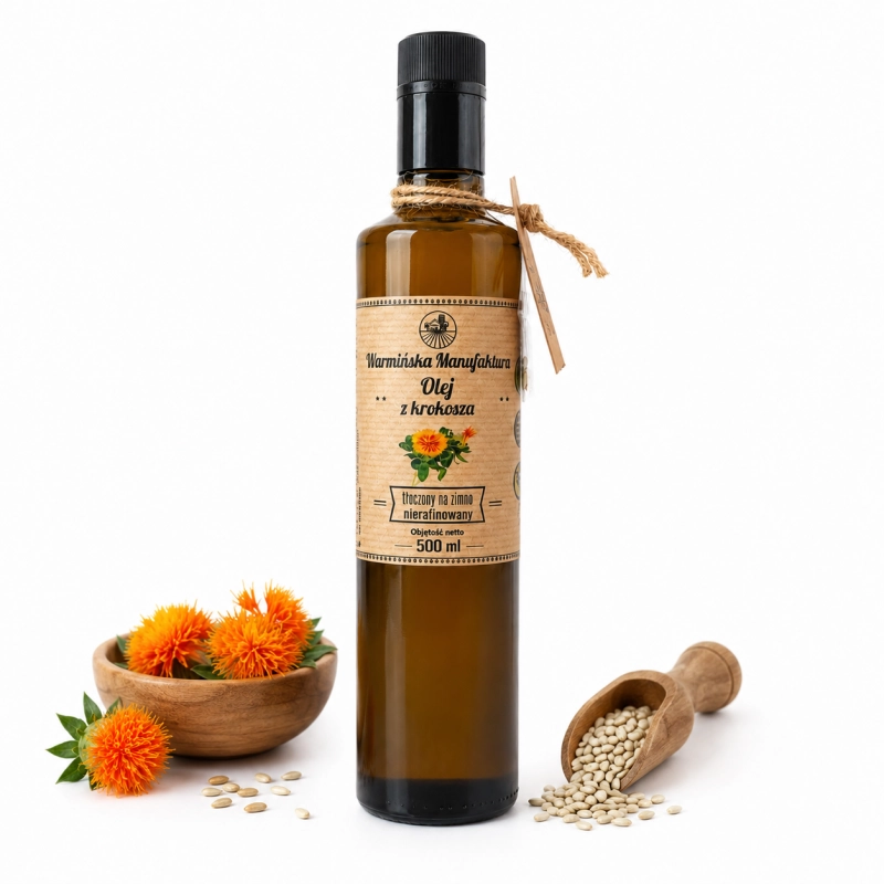 warmińska manufaktura olej z krokosza, butelka 500ml