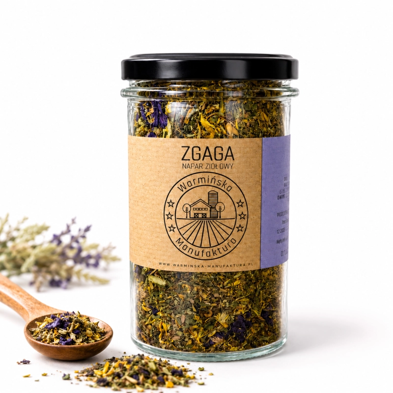 warmińska manufaktura, napar ziołowy zgaga, słoik 100g