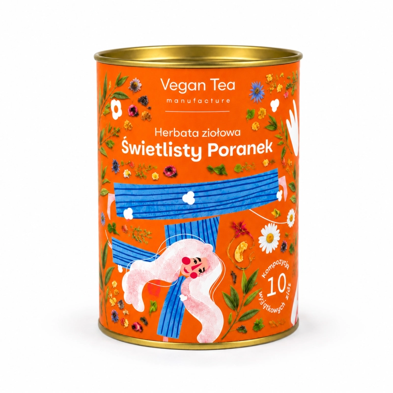 vegantea, herbata ziołowa, puszka 80g