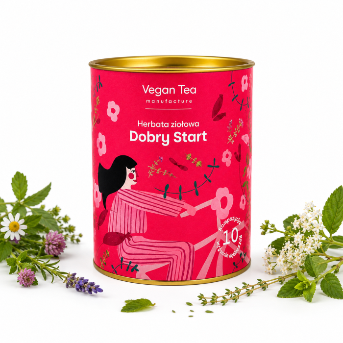 vegantea, herbata ziołowa, puszka, 80g