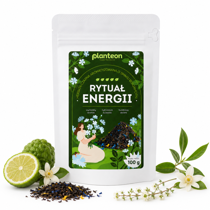 planteon, herbata zielona rytuał energii, opakowanie papierowe 100g