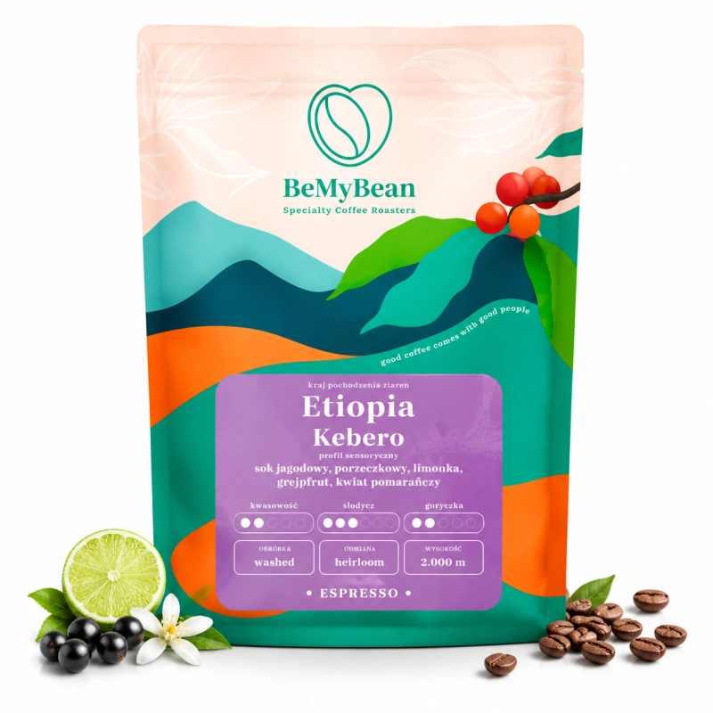 kawa mielona, kawa Etiopia, Ethiopia Kebero, 100% arabica, kawa single origin, kawa specialty, kawa espresso, kawa owocowa, kawa jagodowa, kawa cytrusowa, BeMyBean kawa, kawa premium, kawa z Etiopii, kawa do ekspresu