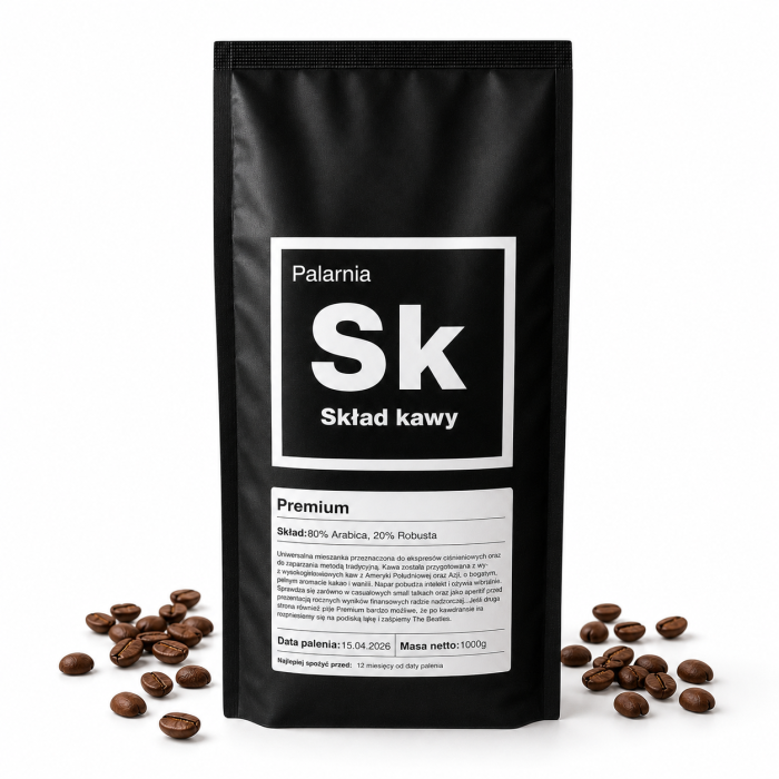 Premium kawa ziarnista kawa Palarnia SK Premium kawa 80% arabica 20% robusta kawa kakao wanilia kawa delikatna ziarnista kawa do espresso kawa do kawiarki kawa do ekspresu automatycznego kawa 1 kg premium kawa z Ameryki Południowej i Azji