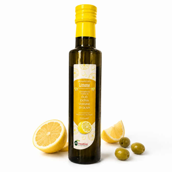 oliwa cytrynowa, oliwa limone, Morettini Limone, oliwa extra vergine, oliwa z cytryną, włoska oliwa 250 ml, oliwa do sałatek, oliwa do ryb, oliwa smakowa, condimento al limone