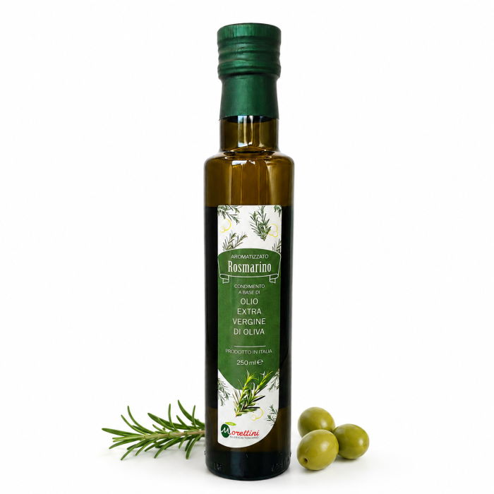 oliwa z rozmarynem, oliwa rosmarino, Morettini Rosmarino, oliwa extra vergine, oliwa smakowa, oliwa włoska 250 ml, oliwa do mięsa, oliwa do ziemniaków, oliwa premium, condimento rosmarino