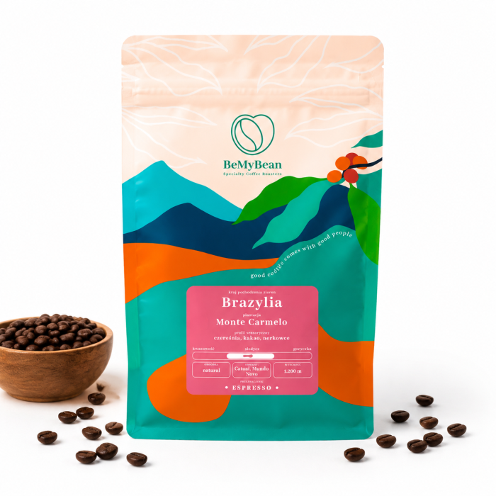 kawa ziarnista Brazylia, Monte Carmelo kawa, BeMyBean kawa, kawa espresso, kawa specialty Brazylia, kawa o smaku wiśni, kawa orzech laskowy, kawa czekoladowa, kawa w ziarnach