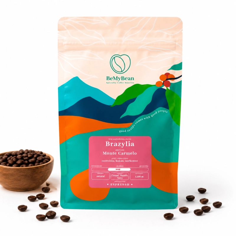 kawa ziarnista Brazylia, Monte Carmelo kawa, BeMyBean kawa, kawa espresso, kawa specialty Brazylia, kawa o smaku wiśni, kawa orzech laskowy, kawa czekoladowa, kawa w ziarnach