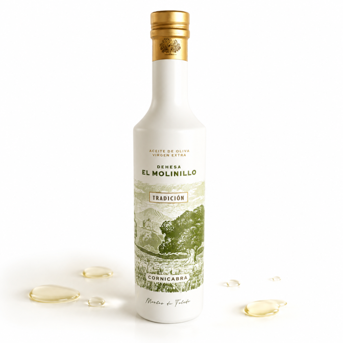 oliwa extra virgin, oliwa Cornicabra, oliwa Hiszpania, Dehesa El Molinillo, oliwa premium, oliwa z oliwek, oliwa śródziemnomorska, oliwa do sałatek, oliwa gourmet
