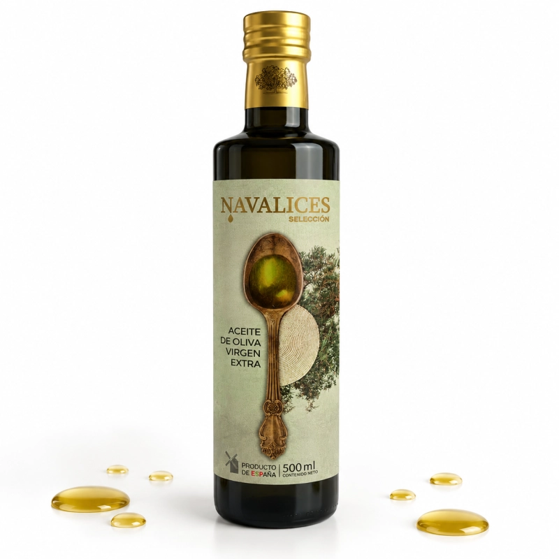oliwa extra virgin, Navalices Selección, oliwa hiszpańska, oliwa premium, oliwa 500 ml, oliwa z oliwek, oliwa do sałatek, oliwa śródziemnomorska, oliwa Selección