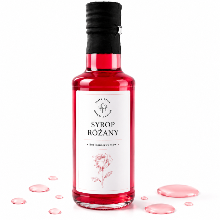 Syrop różany to naturalny produkt o delikatnym, kwiatowym aromacie. Doskonale sprawdza się do herbaty, lemoniad, deserów i koktajli.