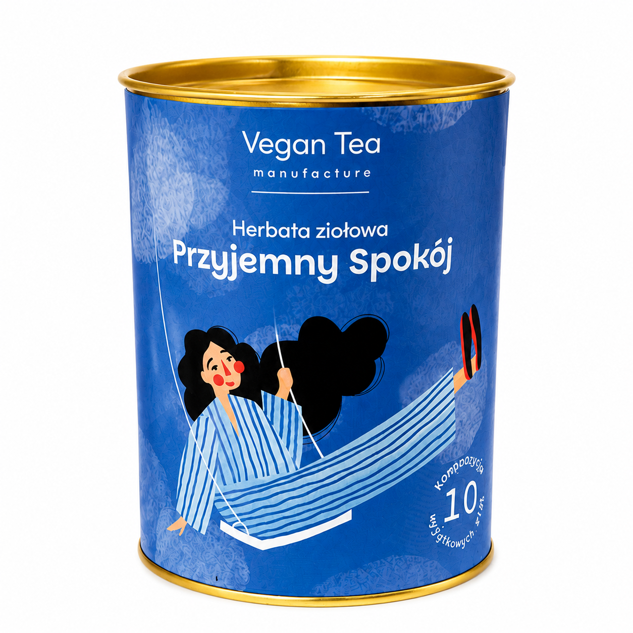 Vegan Tea Herbata ziołowa „Przyjemny Spokój” 80 g to naturalna mieszanka starannie dobranych ziół, takich jak rumianek, tulsi oraz tarczyca bajkalska.