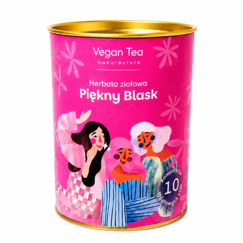 Vegan Tea Herbata ziołowa „Piękny Blask” to naturalna mieszanka starannie dobranych składników roślinnych: trawa cytrynowa, rozmaryn, stworzona z myślą o codziennym rytuale relaksu i pielęgnacji dobrego samopoczucia.