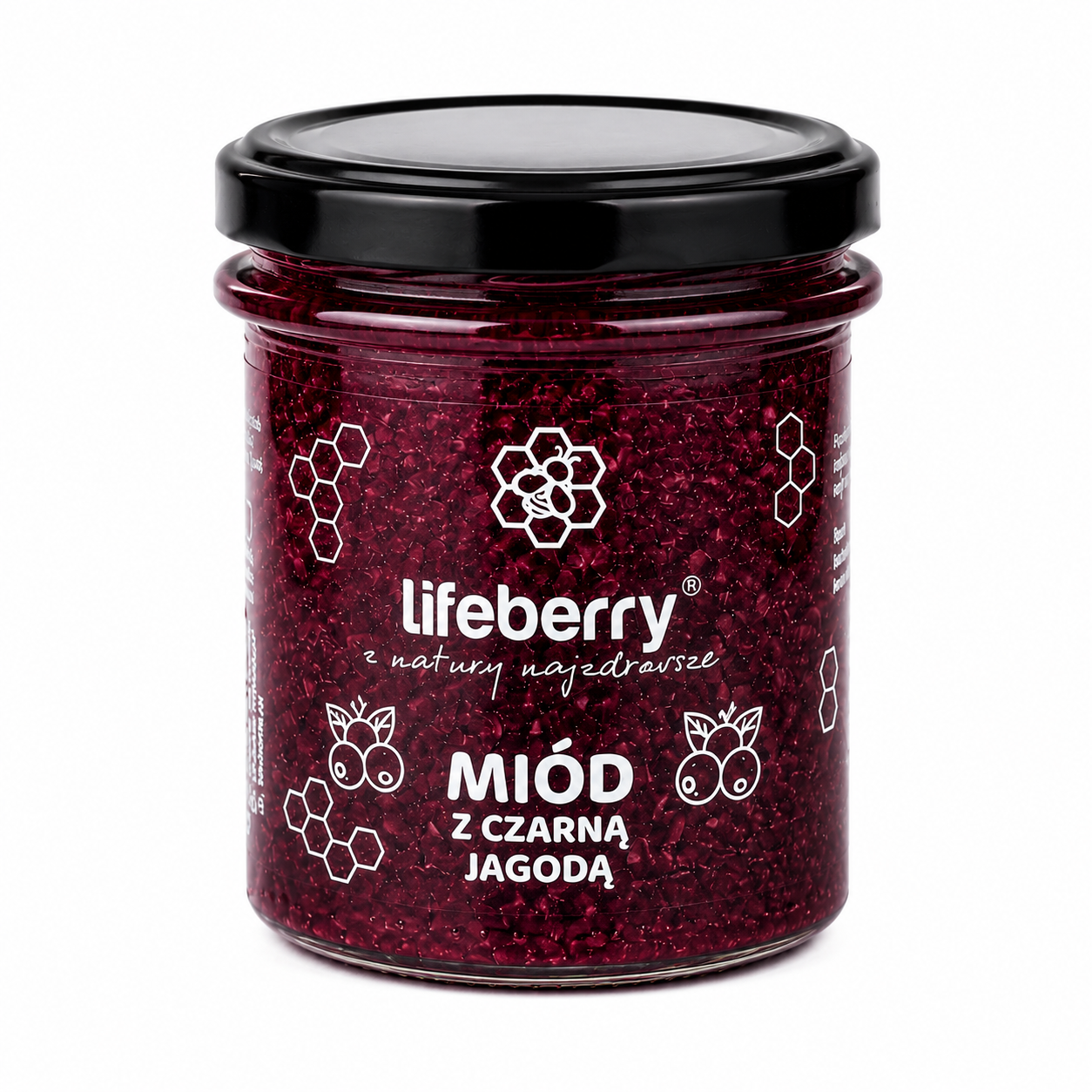 Lifeberry miód z czarną jagodą to wysokiej jakości naturalny produkt łączący delikatną słodycz miodu z intensywnym smakiem czarnej jagody. Czysty skład, bez sztucznych dodatków i zbędnych ulepszaczy.