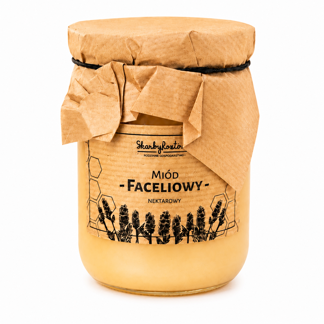 Skarby Roztocza miód faceliowy nektarowy to naturalny produkt pszczelarski pozyskiwany z nektaru facelii. Charakteryzuje się jasną barwą, delikatnym, kwiatowym smakiem oraz subtelnym aromatem, który wyróżnia go spośród innych miodów