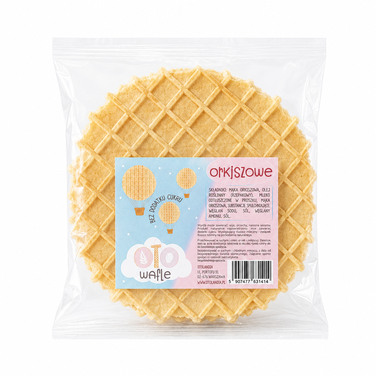 OTTO Wafle Orkiszowe to naturalna, lekka przekąska przygotowana z wysokiej jakości składników. Produkt nie zawiera dodatku cukru, dzięki czemu stanowi zdrowszą alternatywę dla klasycznych słodyczy i przekąsek.