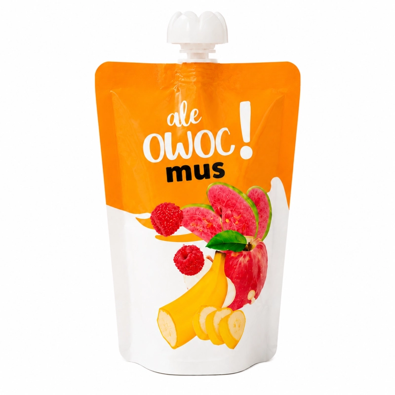 Mus owocowy ale OWOC! 200 g – naturalny owocowy przecier w wygodnej tubce. Idealny jako zdrowa przekąska dla dzieci i dorosłych.