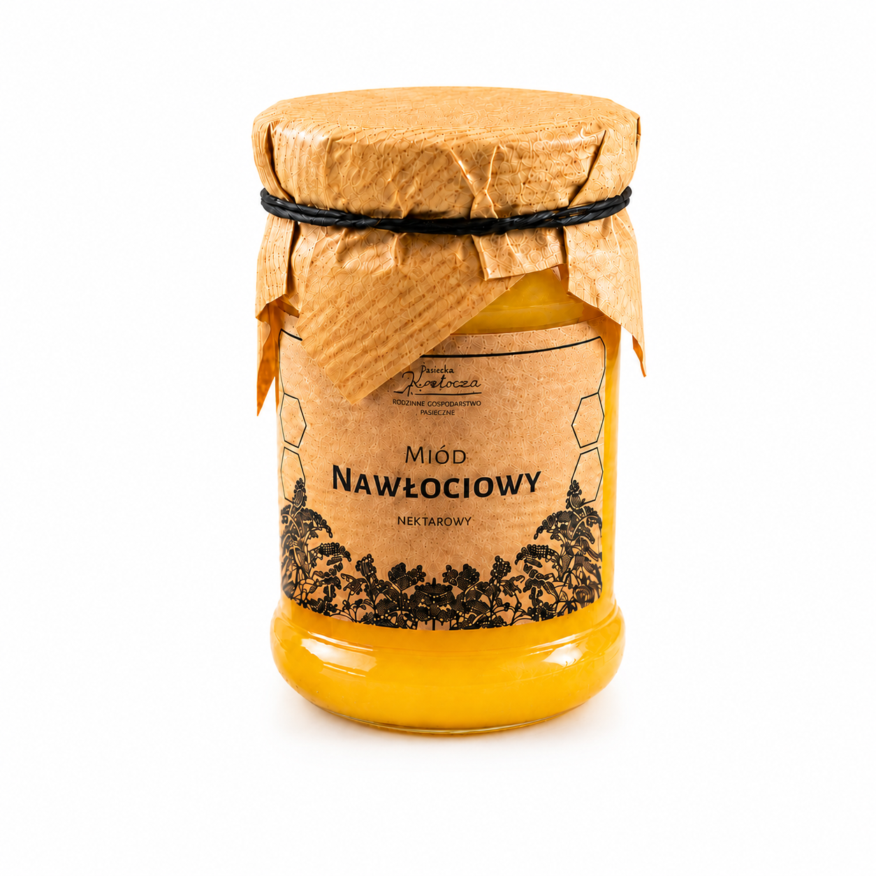 Miód nawłociowy nektarowy to naturalny produkt z rodzinnej pasieki, wyróżniający się złocistą barwą i delikatnym smakiem. Doskonale sprawdzi się jako dodatek do herbaty oraz jako elegancki prezent dla miłośników tradycyjnych produktów pszczelich.