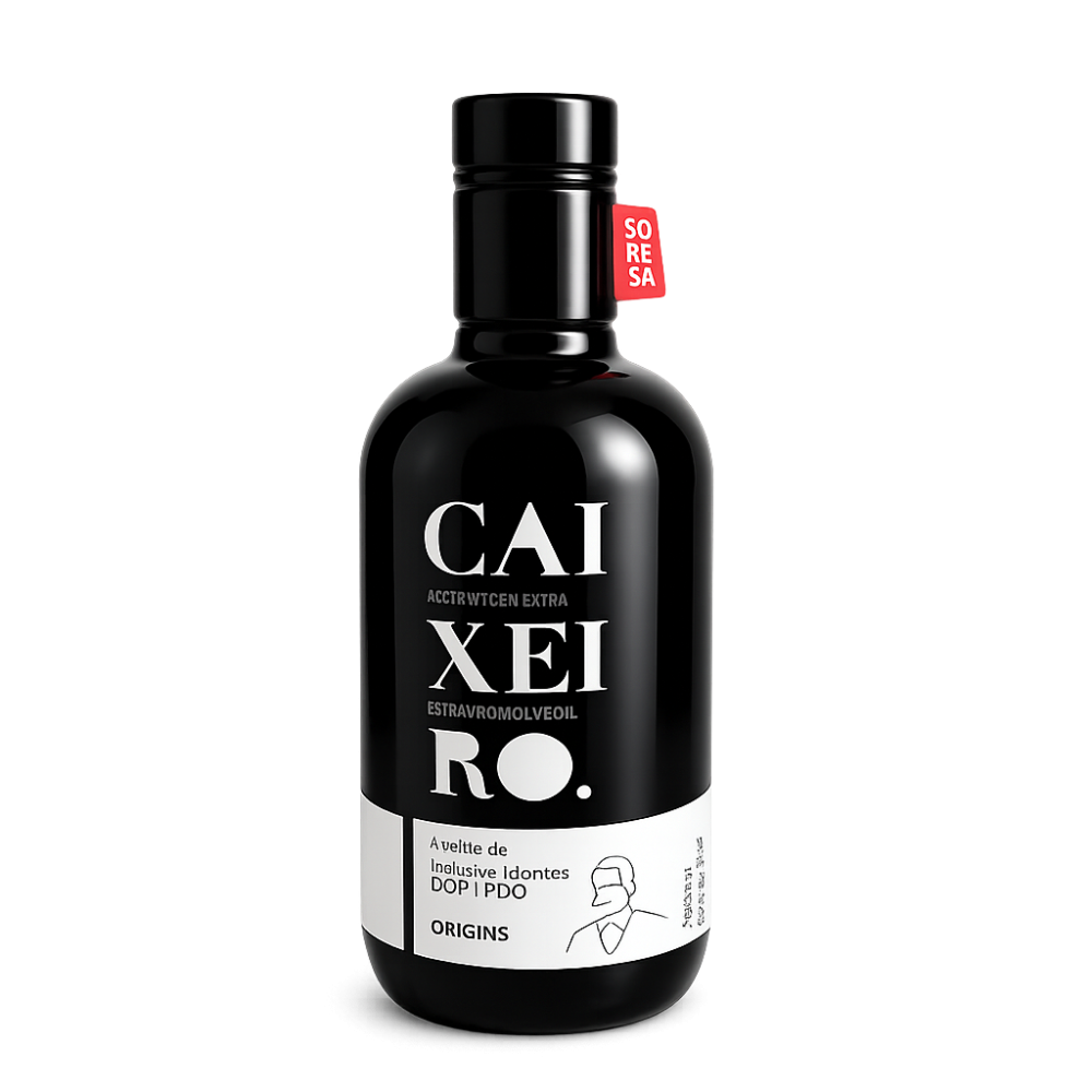 CAXEIRO Extra Virgin Olive Oil tłoczona na zimno z wyselekcjonowanych oliwek charakteryzuje się intensywnym, owocowym profilem z delikatną nutą goryczki i pikantności. Doskonale sprawdzi się jako dodatek do sałatek, pieczywa, dań śródziemnomorskich.