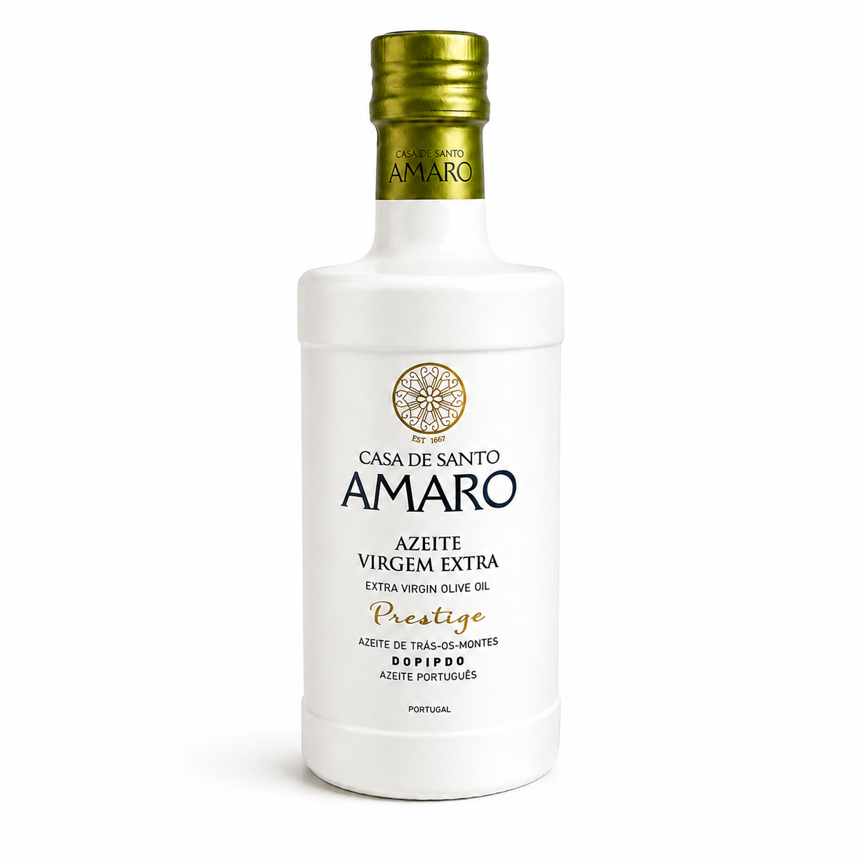 Casa de Santo Amaro Prestige to wysokiej jakości oliwa z oliwek extra virgin pochodząca z Portugalii. Oliwa tłoczona jest na zimno. Charakteryzuje się delikatną, harmonijną nutą owocową z lekką pikantnością.