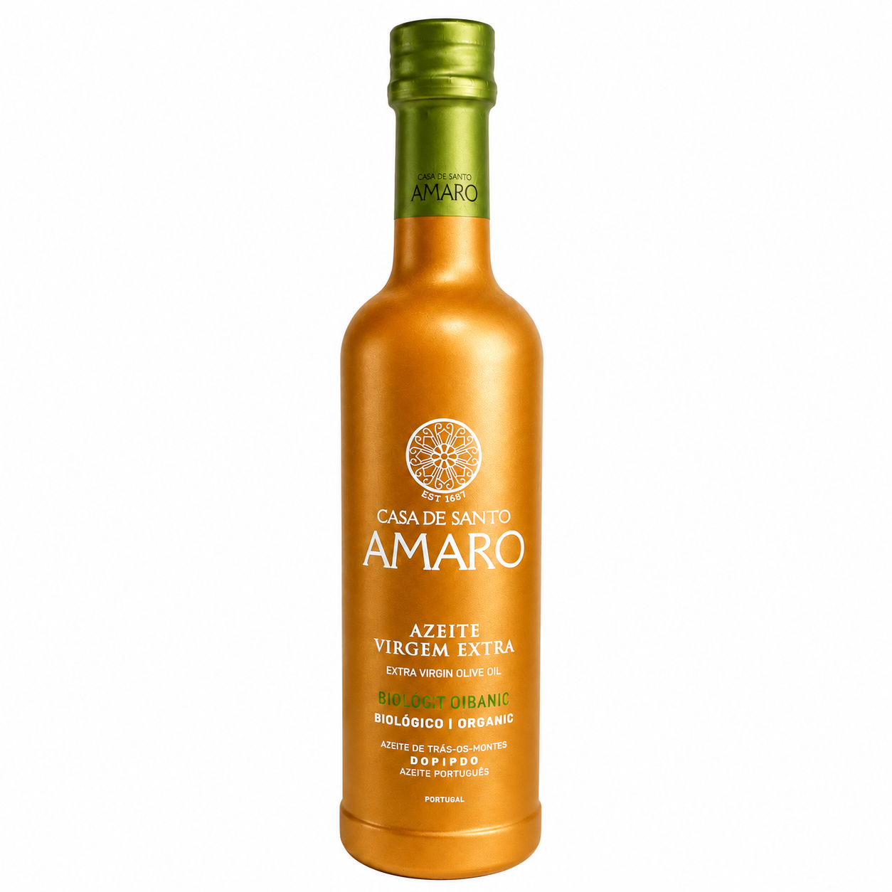 Casa de Santo Amaro to wysokiej jakości oliwa z oliwek extra virgin w wersji BIO Organic. Oliwa jest tłoczona na zimno, zachowuje naturalne właściwości zdrowotne, intensywny aromat oraz pełnię smaku. Łączy delikatne nuty owocowe z lekką pikantnością.