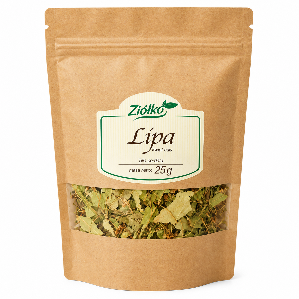 Susz z kwiatu lipy Ziółko 25 g to w pełni naturalny produkt z rośliny Tilia cordata. Bez dodatków i konserwantów, starannie selekcjonowane surowce