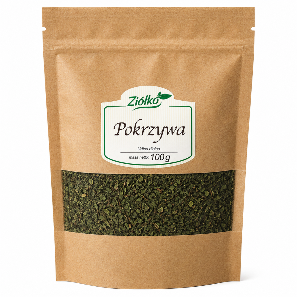 Pokrzywa suszona 100 g to naturalne zioło do przygotowania aromatycznego naparu. Ceniona w zielarstwie za swoje właściwości oczyszczające, wspierające trawienie i codzienną witalność. Idealna do domowej ziołowej herbaty.