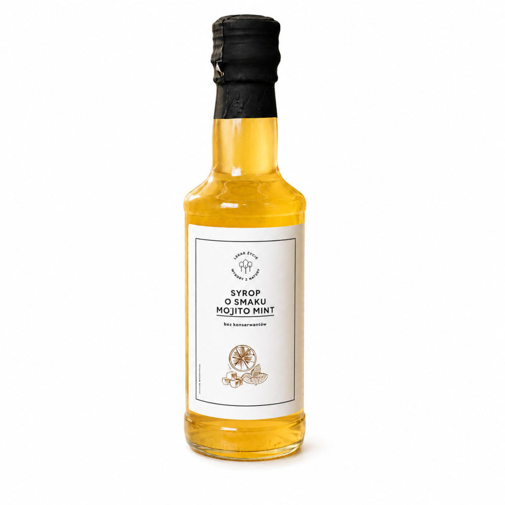 Syrop Mojito Mint to aromatyczny syrop o świeżym, orzeźwiającym smaku inspirowanym klasycznym mojito. Połączenie nut limonki i mięty sprawia, że świetnie sprawdzi się jako dodatek do wody, lemoniady, herbaty mrożonej, drinków bezalkoholowych.