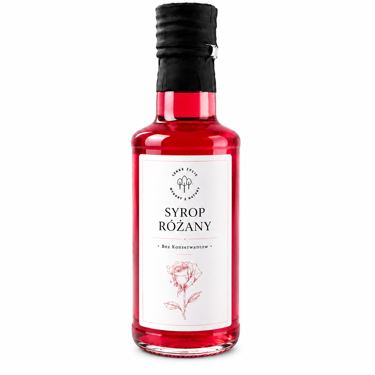 Naturalny syrop różany to aromatyczny dodatek do herbaty, lemoniady, deserów, naleśników, lodów oraz domowych wypieków. Zachwyca intensywnym kolorem, delikatnym kwiatowym smakiem
